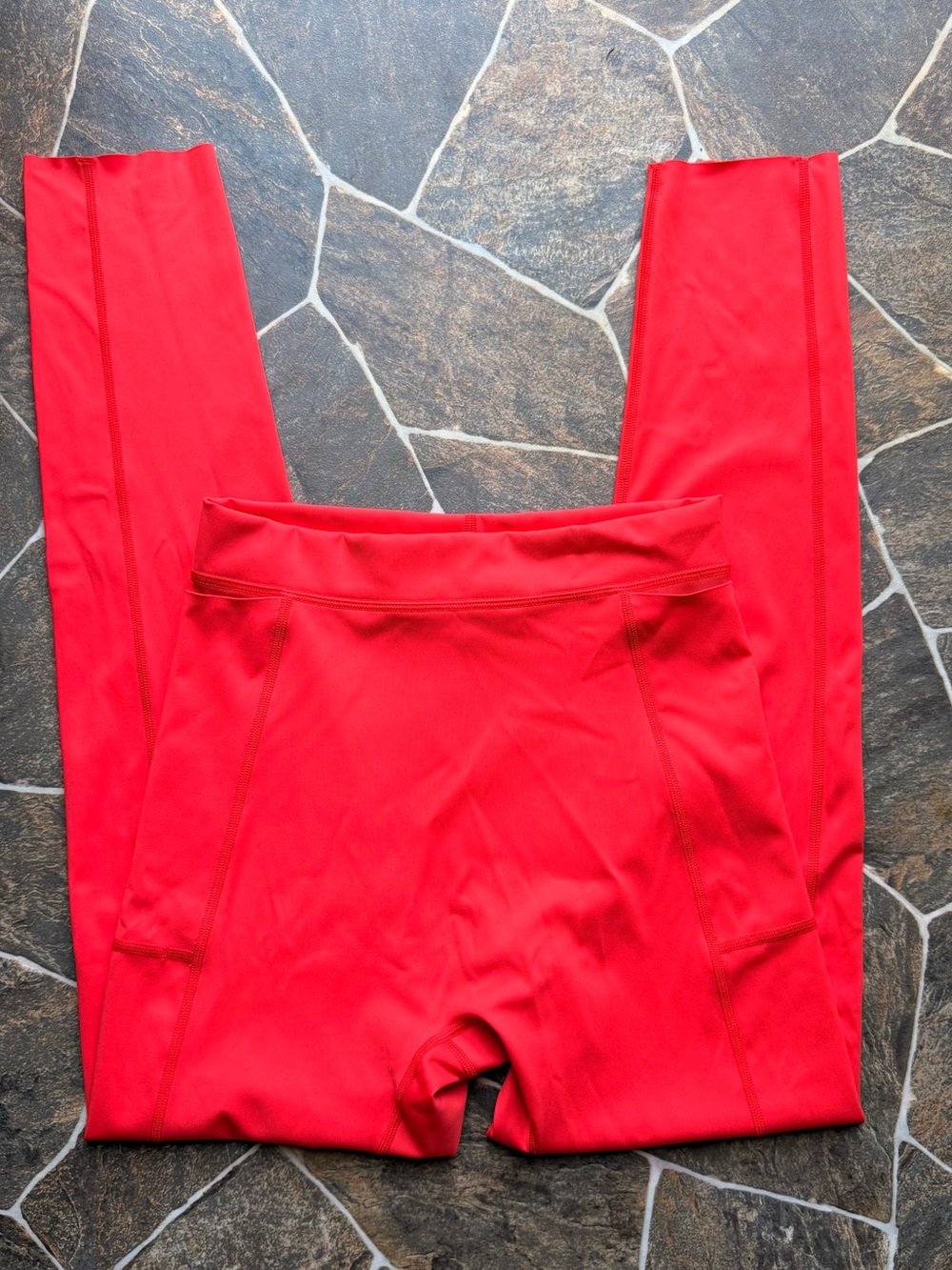 Women's High-Waist Red Performance Leggings